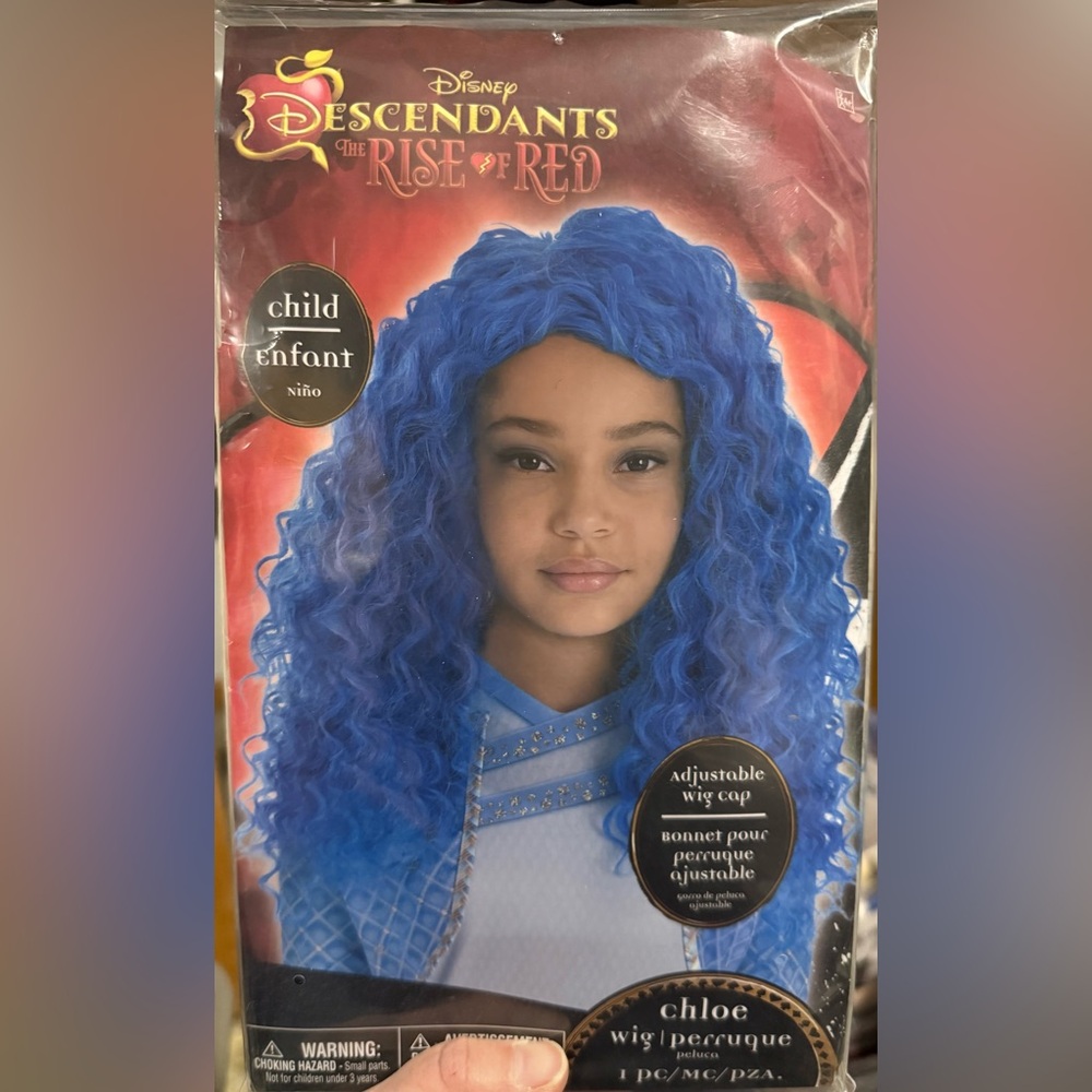 Disney Descendants The Rise of Red Children’s Chloe Wig Blue Party City NWT